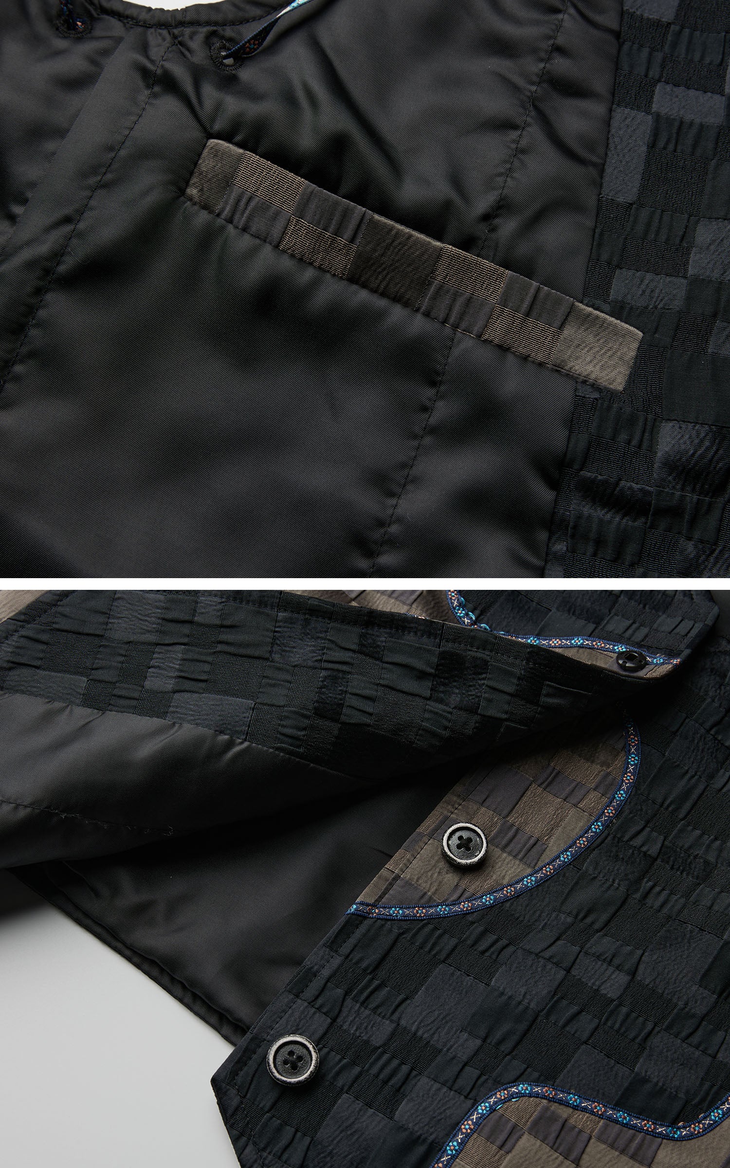 <tc>DOINDULGE</tc> Asymmetrische Patchwork-Strukturweste