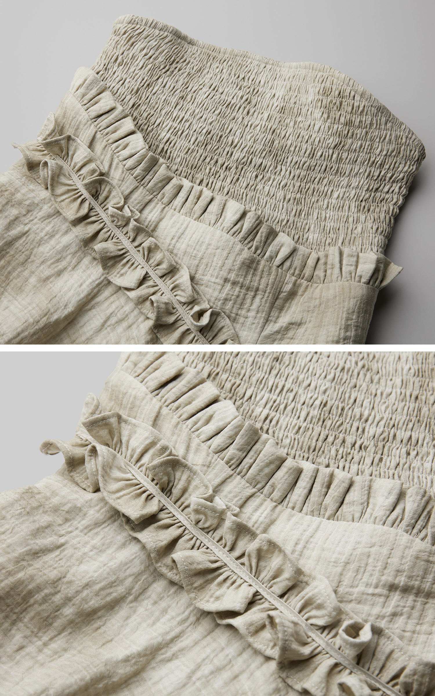 <tc>DOINDULGE</tc> Robe longue à volants smockée sans bretelles