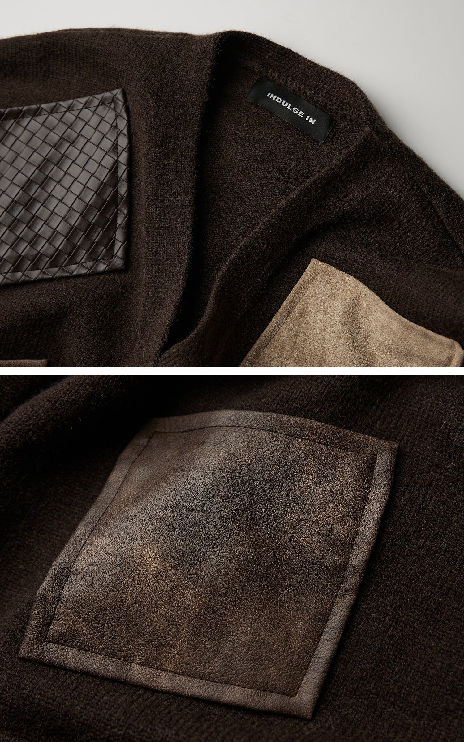 INDULGE Patchwork Distressed Knit Cardigan