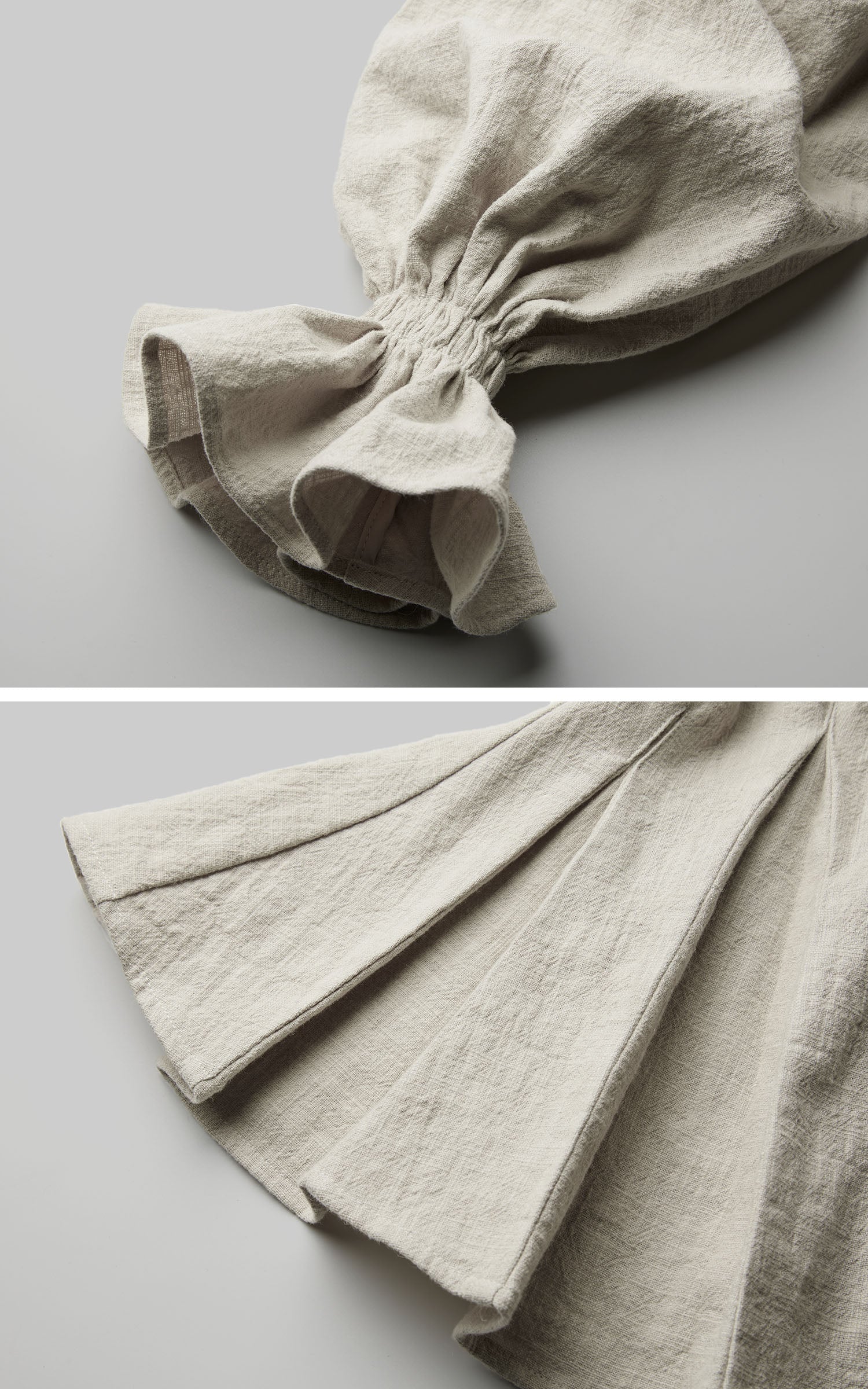 <tc>DOINDULGE</tc> Chemise en lin à taille plissée sculptée et col à volants