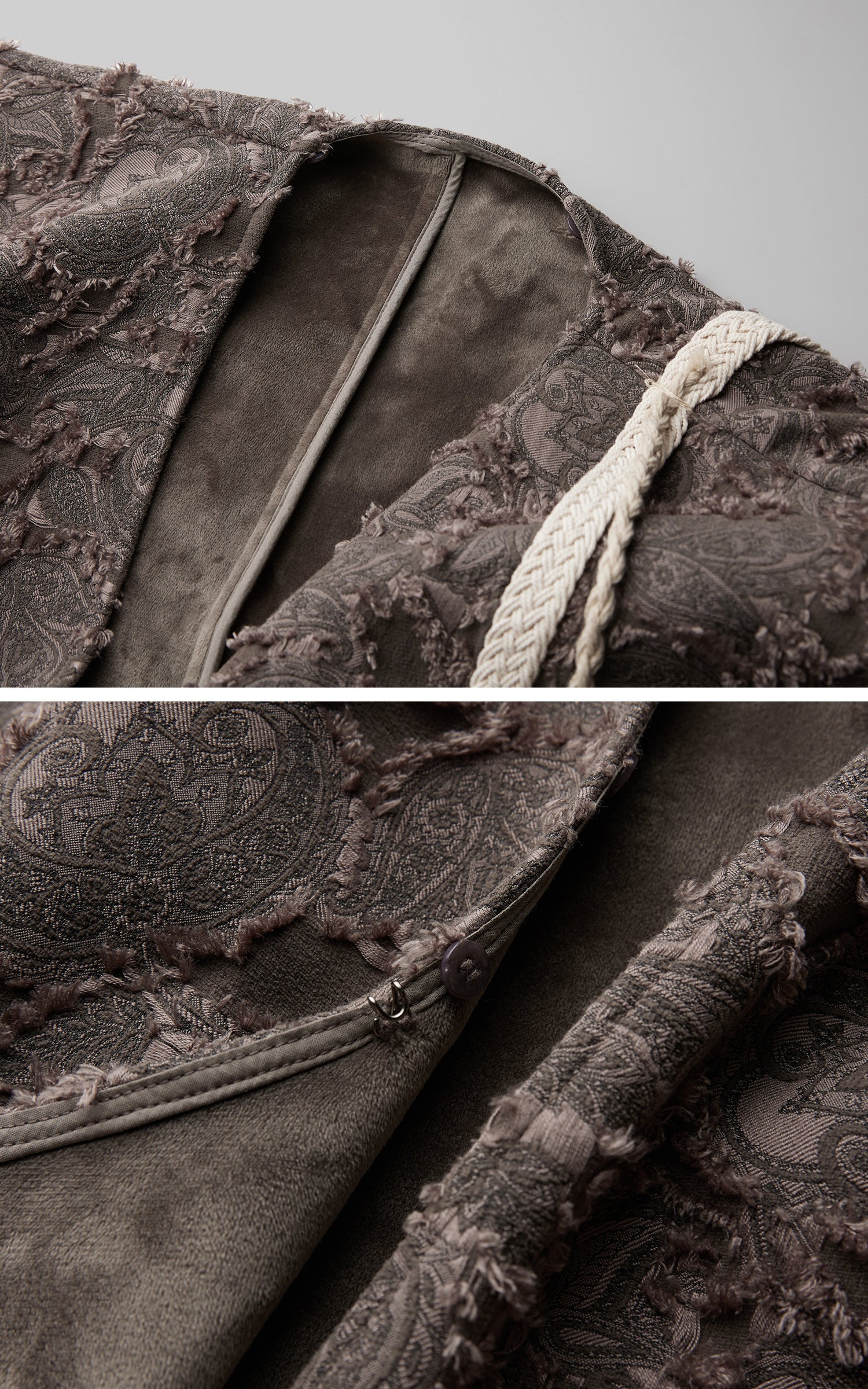 INDULGE Textured Jacquard Fringe Cloak