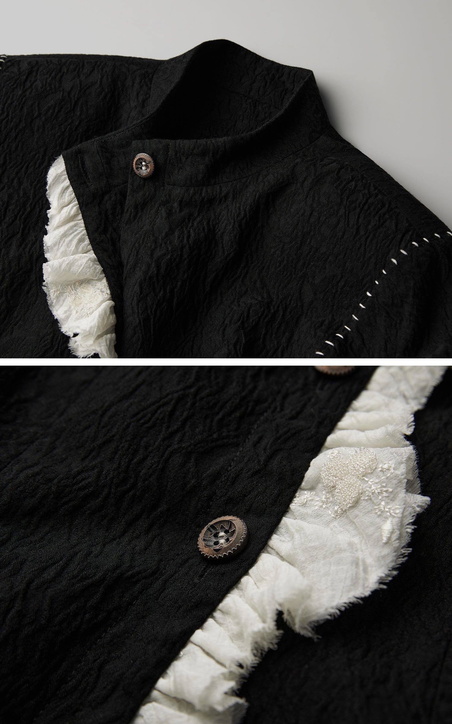 INDULGE Structured Crinkle Sculptural Peplum Jacket