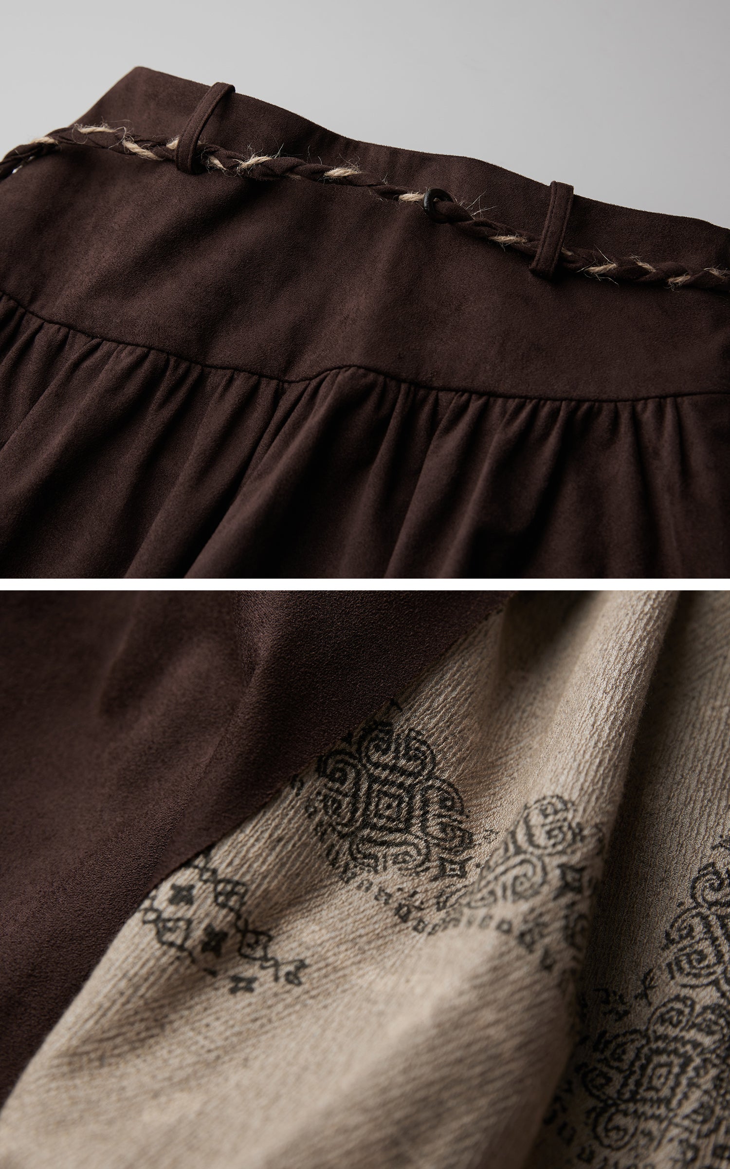 INDULGE Layered Asymmetric Skirt with Braided Rope Detail