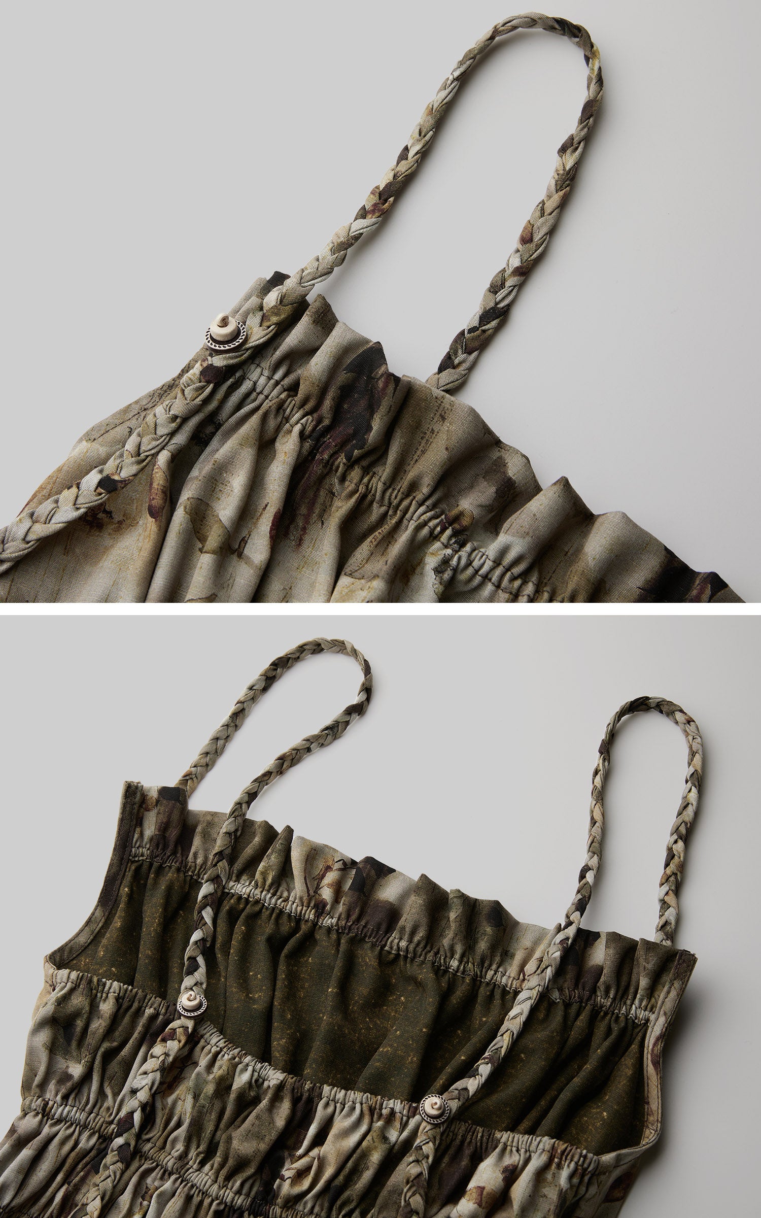 <tc>DOINDULGE</tc> Verstellbares Camisole-Top mit gerafften, geflochtenen Trägern