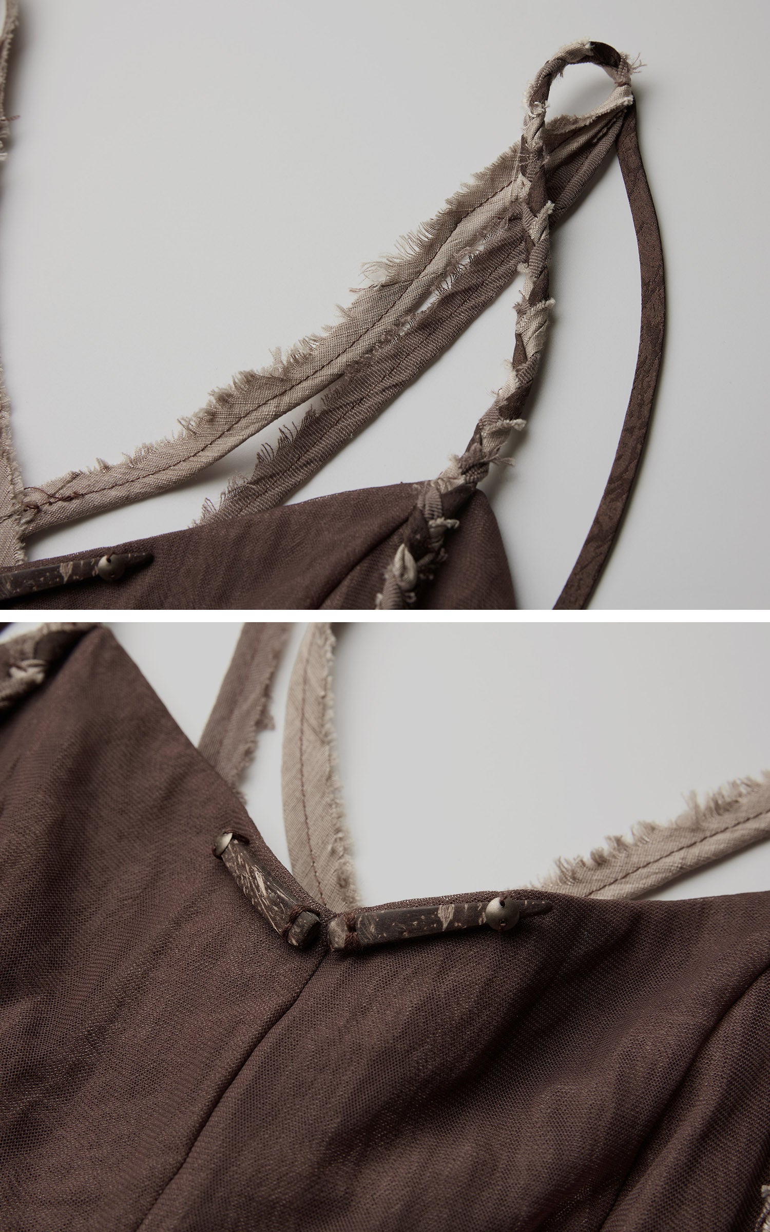 DOINDULGE Braided-Strap Layered Open-Back Maxi Dress