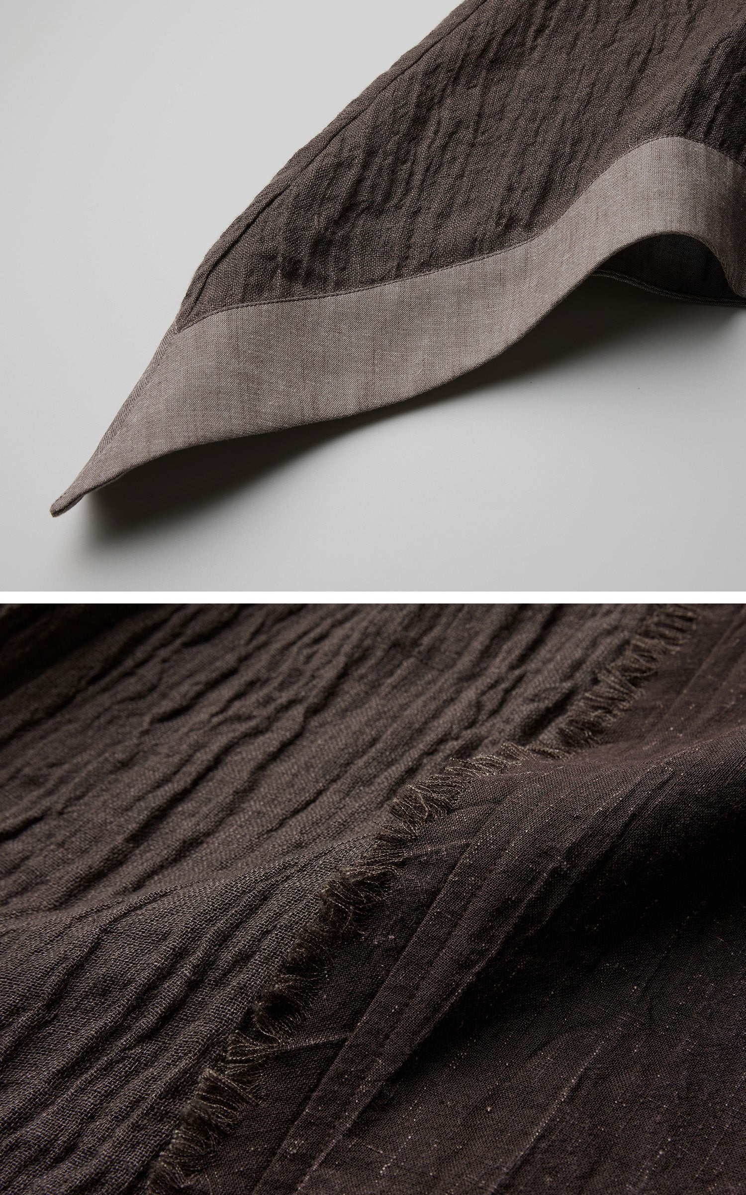 <tc>DOINDULGE</tc> T-Shirt mit rohem Saum, Knopfleiste und Drapierung