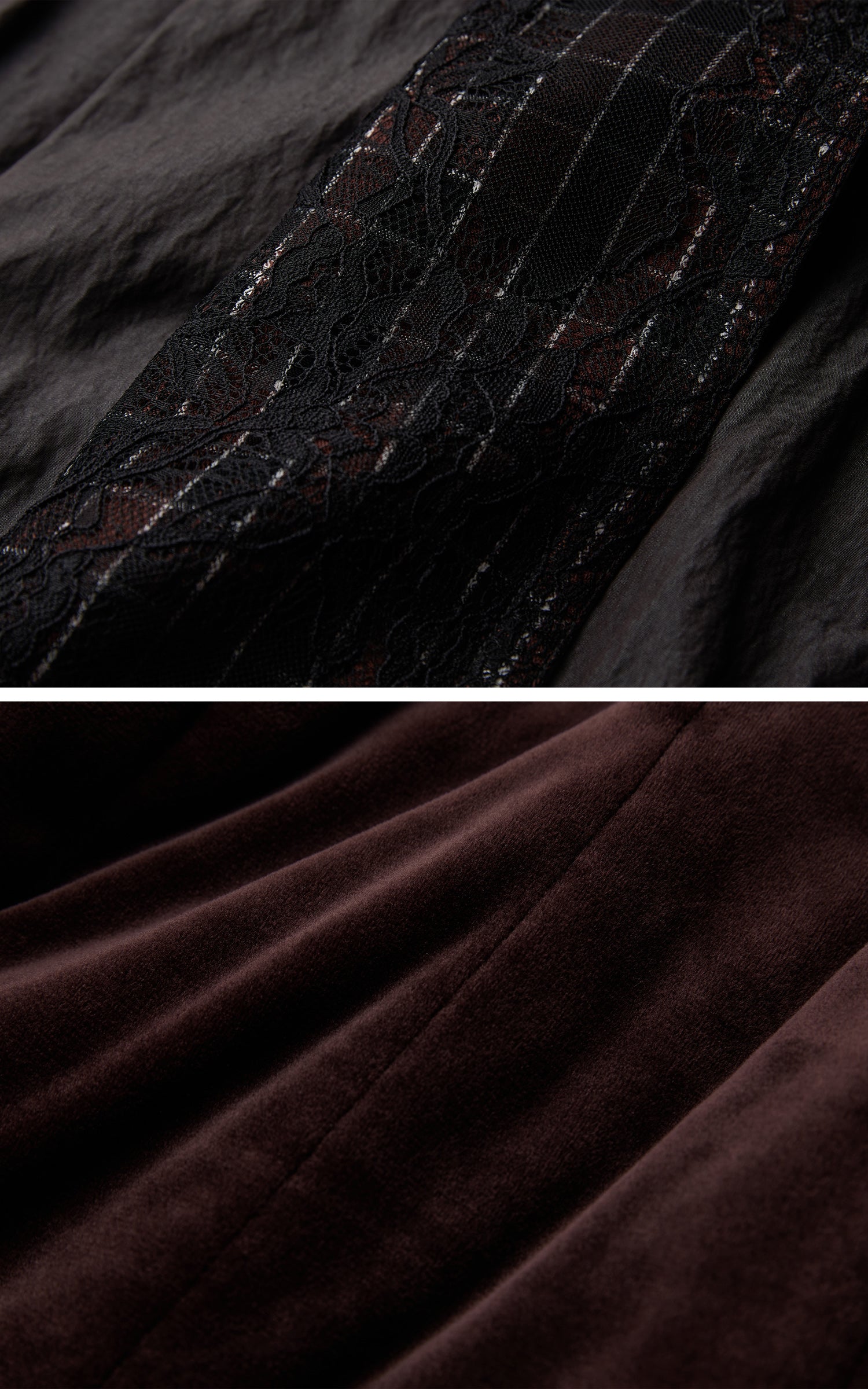 <tc>INDULGE</tc> Geknitterter langer Mantel mit kontrastierendem Innenfutter