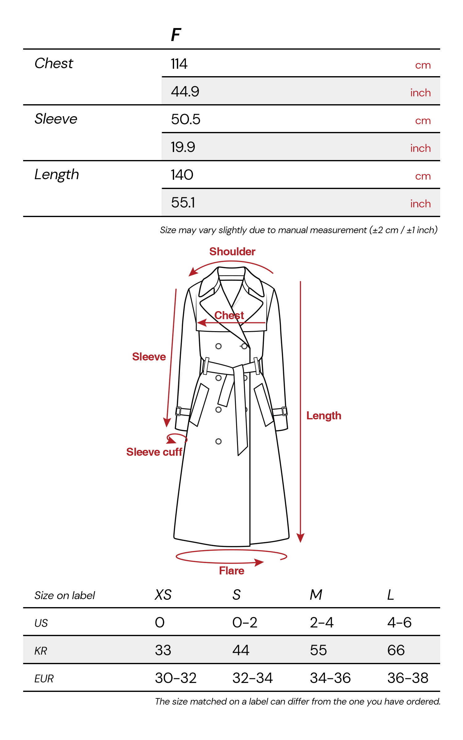 INDULGE Kimono Sleeve Wrap Coat with Red Contrast Cuffs and Long Tie